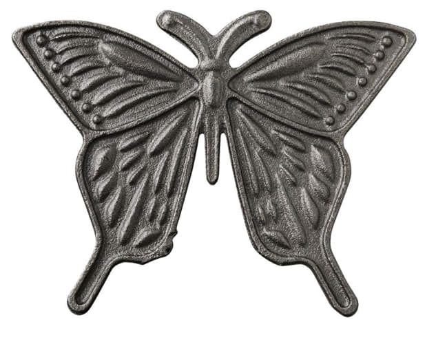 bare metal cast iron butterfly viewed from above