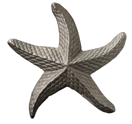 bare metal cast iron starfish viewed from above