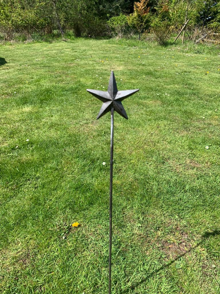 Cast Iron Five Pointed Star mounted on a post are sold in the bare metal state ready to paint or oxidise